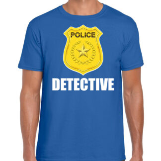 Detective police / politie embleem t-shirt blauw voor heren