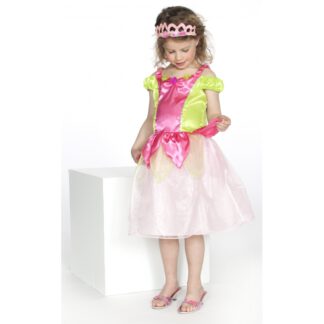 Luxe prinses jurkje roze/groen