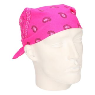 Neon roze zakdoek bandana 53 x 53 cm