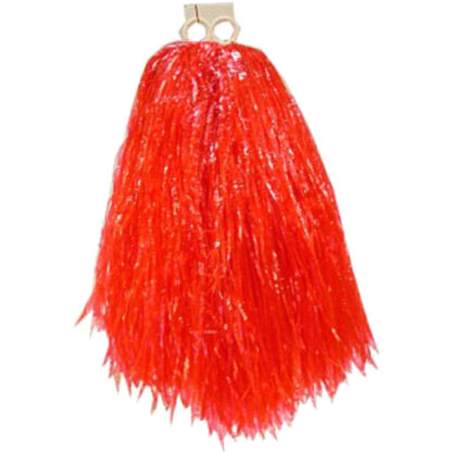 1x Stuks cheerball/pompom rood met ringgreep 33 cm