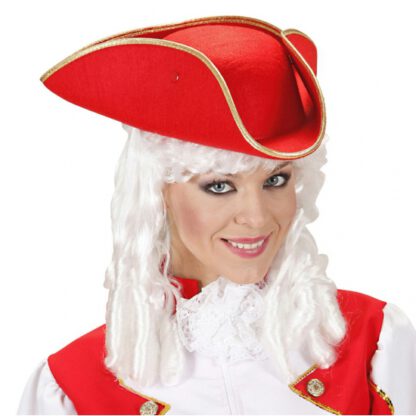 Driehoekige piratenhoed rood