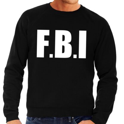 Politie FBI tekst sweater / trui zwart voor heren